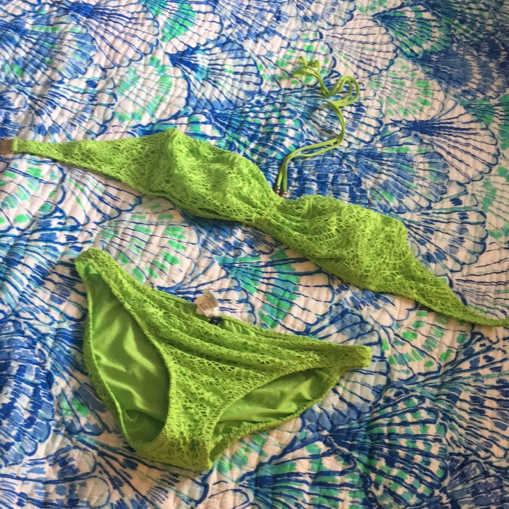 Gorgeous Lime Green Crochet Bikini